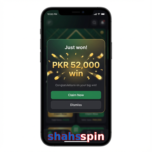 Main screen of Shahsspin win page for PK players